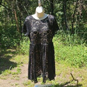Torrid Size Plus 0 Black Lace Dress Used